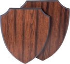 Premium Shield Plaque Wooden Display Multiple Sizes for Engraving, Arts & Crafts | DIY Award Plaque Blanks, Mounting & Display Bases with Easy Hanging Keyhole (Cherry finish, 6 1/8"x 7 3/4")