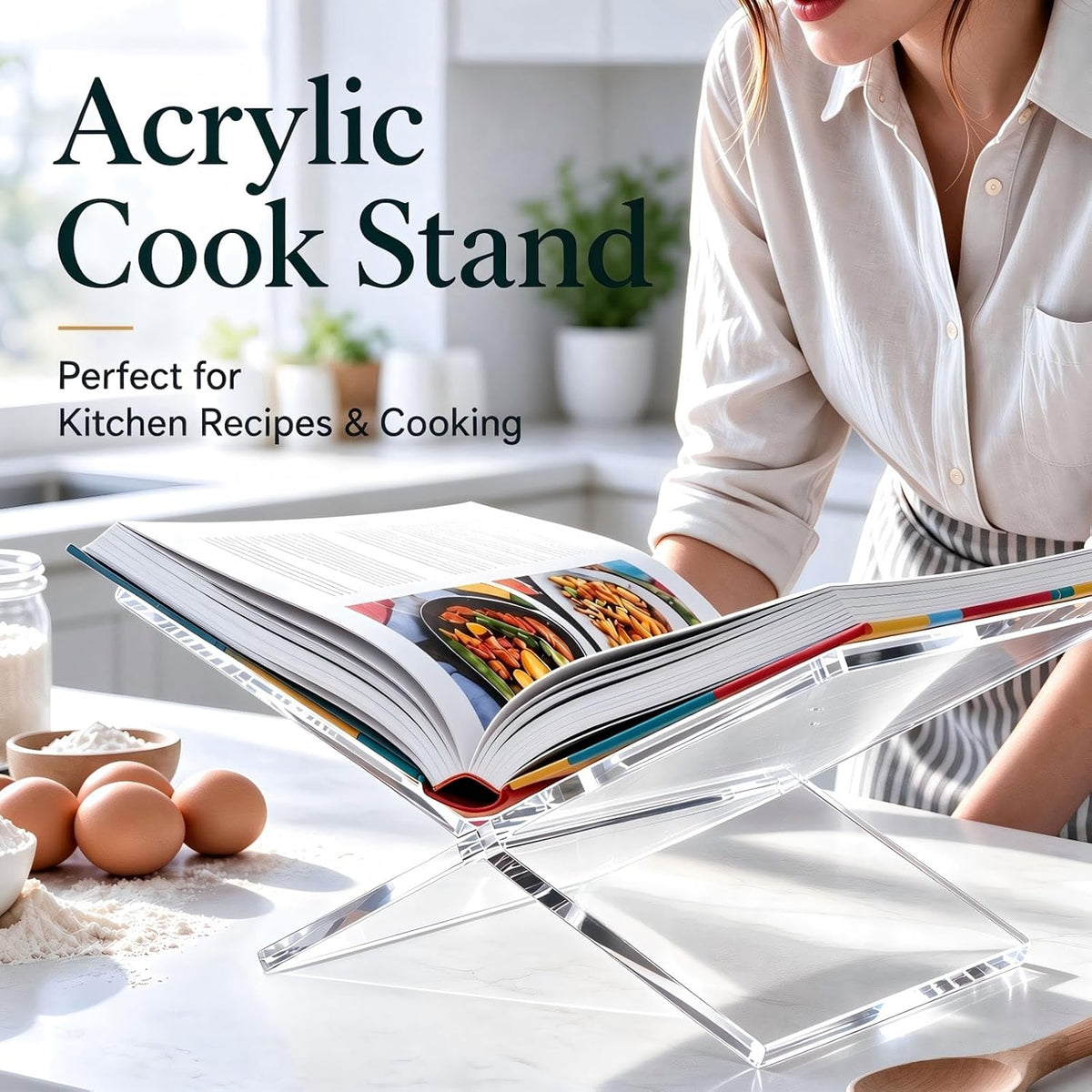 Acrylic Book Stands for Display 15.8"×9.5"×4.2" with Protectin...