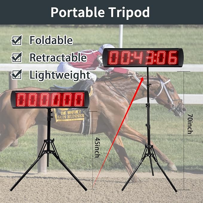 Portable 5 inch High 6 Digits LED Race Clock - Image 3