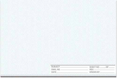 1 Pack 50 Sheets 11" x 17" Isometric Graph Paper Pad Landscape by gisgfim