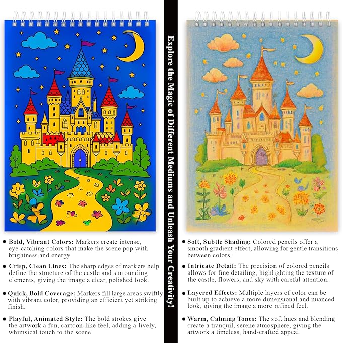 Fuxi Coloring Books for Girls, 60 Sheets Blank Sketch Book + 50 Designs Blank - Image 5