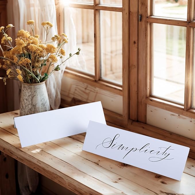 WTYONZEL 30 Pack Printable Name Tent Cards, 3.5"x 11" Blank Folding Paper - Image 7