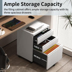 approgreent mobile file cabinet for home office, lockable showing dimensions
