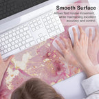 QIYI Large Mouse Pad, Cute Pink Desk Mat - Image 3