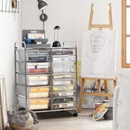 LDAILY 15 Drawer Rolling Storage Cart, Rolling Cart - Image 7