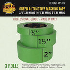 Dura-Gold Green Automotive Masking Tape 3/4, 2 Inch, 1 Roll Each - Image 2