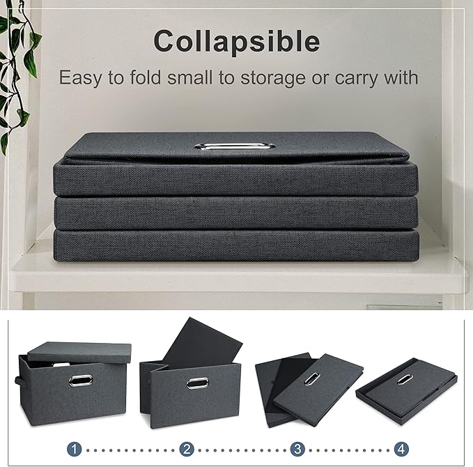 Graciadeco Medium 15" 21 Quart Collapsible Stackable Storage Bins - Image 4
