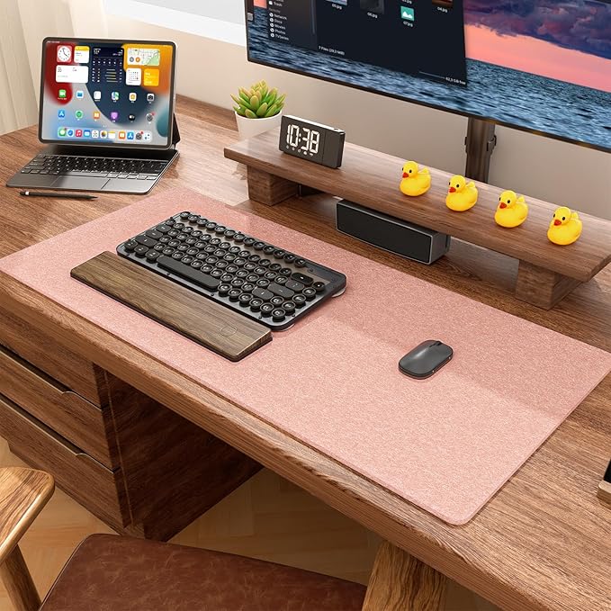 Auhoahsil Felt Desk Mat, Minimalist Large Mouse Pad XL 31.5 x 11.8 in, Desk Matt - Image 6