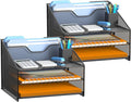 Samstar 2 Pack Mesh Desk File Organizer Letter Tray Holder, Desktop File Folder by Samstar