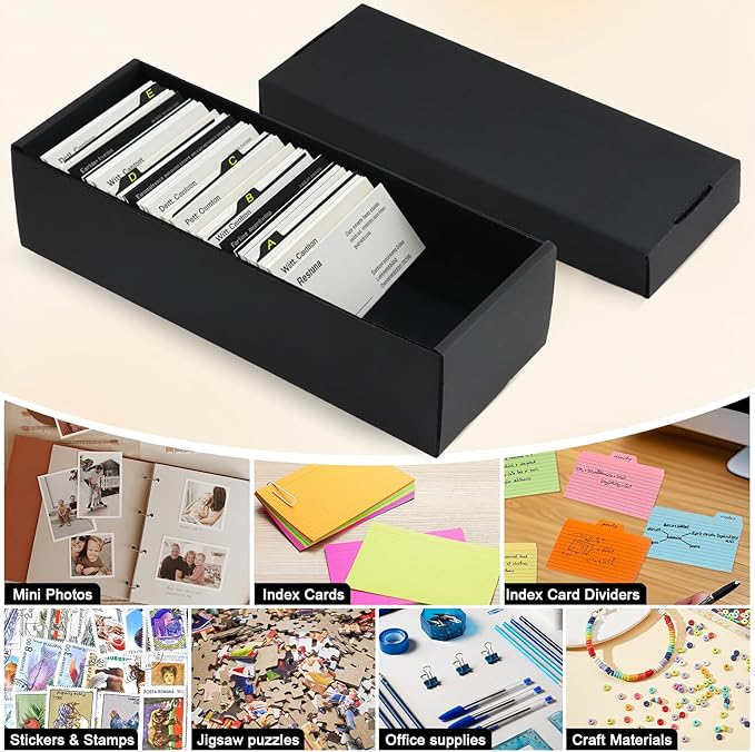 QLOUNI Business Card Storage Box 4 Pack, Business Card Holder Case - Image 5