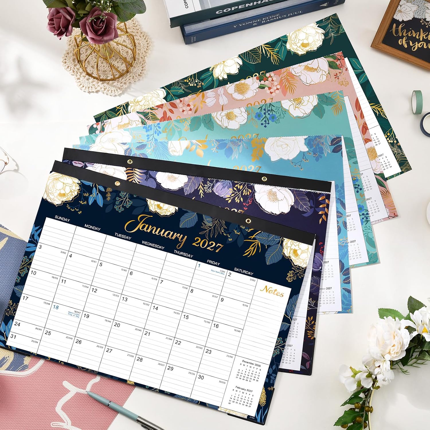 2027 Desk Calendar - Jan. 2027 - Dec. 2027, 12 Months Large Monthly Desk Calendar 2027, 17" x 12", Desk Pad, Large Ruled Blocks, To-do List & Notes, Best Desk/Wall Calendar for Planning or Organizing