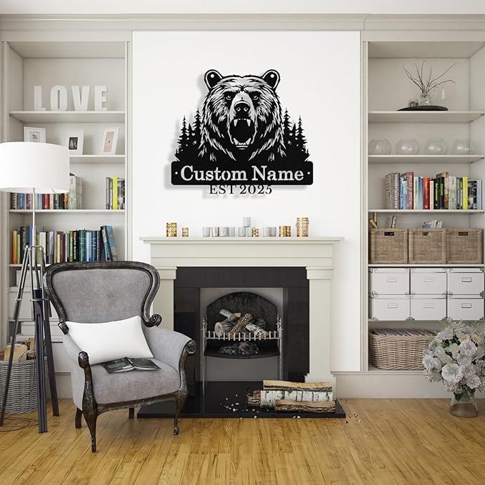 Custom Bear Metal Sign, Custom Bear Metal Wall Art Decor, Personalized Last - Image 8