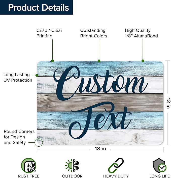 Custom Sign, Custom Street Sign, 11 Font Colors, 13 Font Styles, 4 Hole Options - Image 6