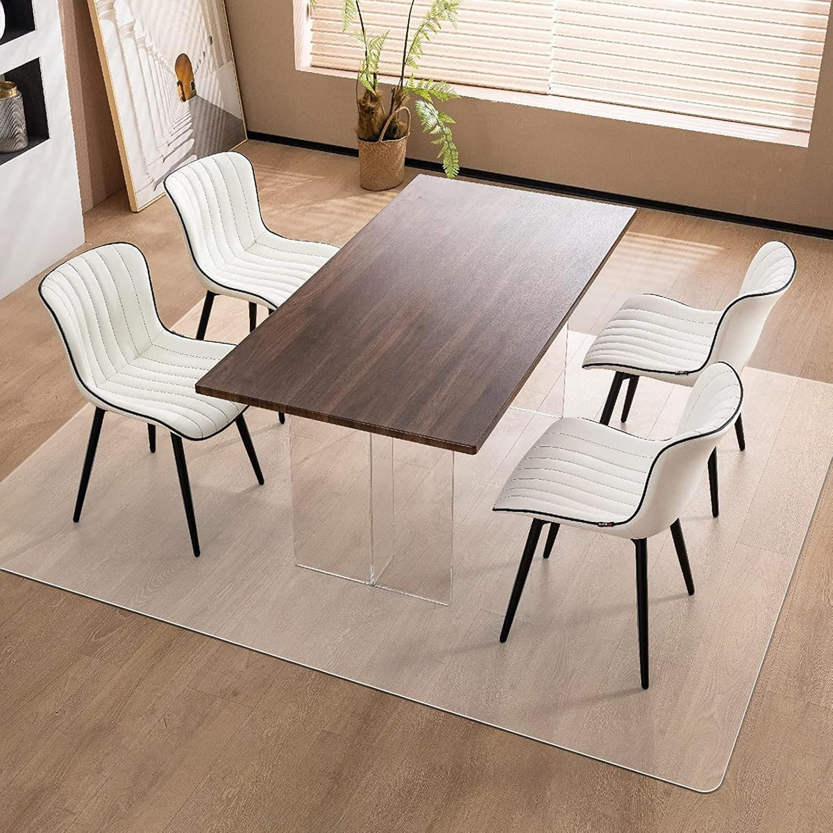 Vicwe Area Mat for Hard Floor, 4.75'×7'Clear Non-Slip PVC Protector Mat