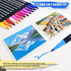 Keukenket 72 Colors Dual Markers Brush Pens, 0.4MM Fine Point Art Marker - Image 4