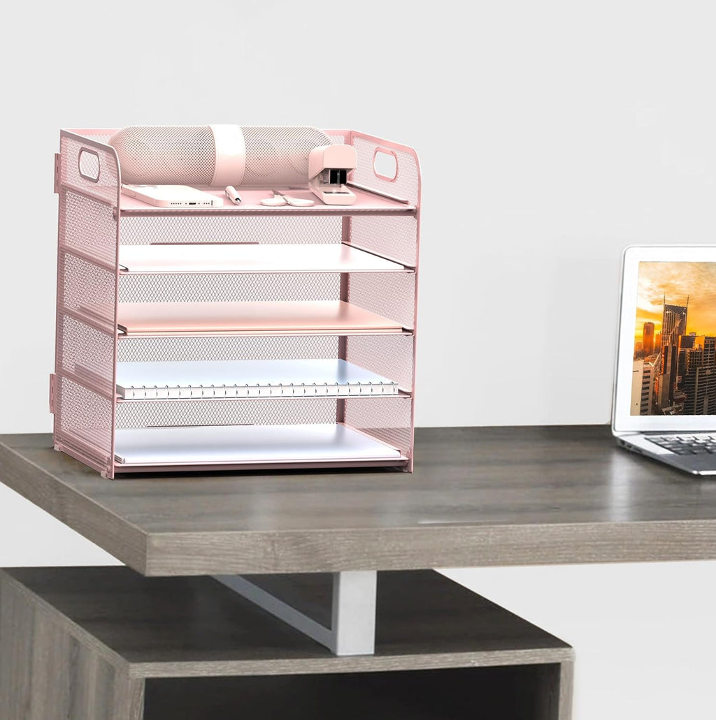 sinboun letter tray paper organizer 5-tier desk organizer showing dimensions