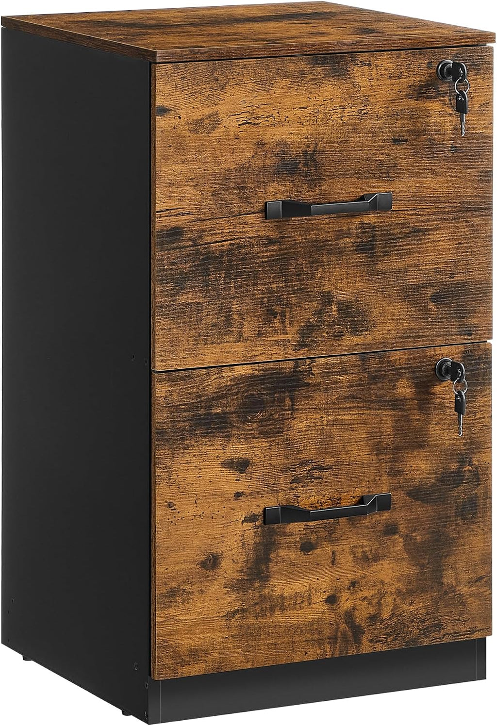 VASAGLE CUSTOS Collection - 2 Drawers File Cabinet with Lock, Printer Stand, Office Filing Cabinet Organizer, for A4 and Letter Size Documents, Rustic Brown UOFC061KD01