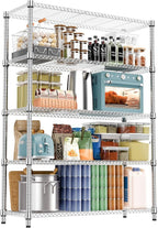 M MZG 5 Tiers Shelf 1750 lbs Steel Storage Shelving Utility Shelving Unit Steel by MEIGAOPLASTICANDMETALHKCOLIMITED