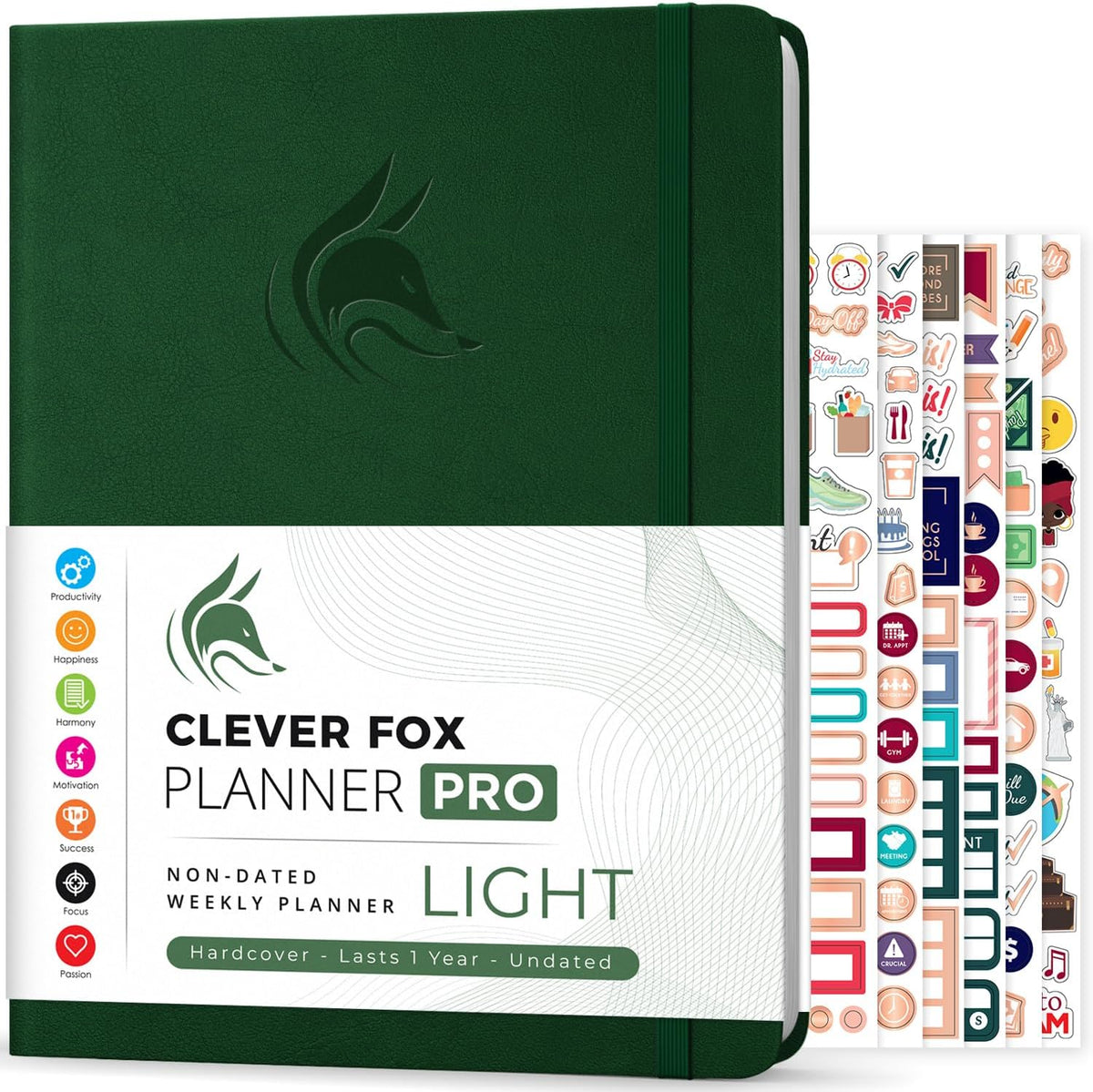 Clever Fox Planner PRO Light – Weekly & Monthly Life Planner to Increase