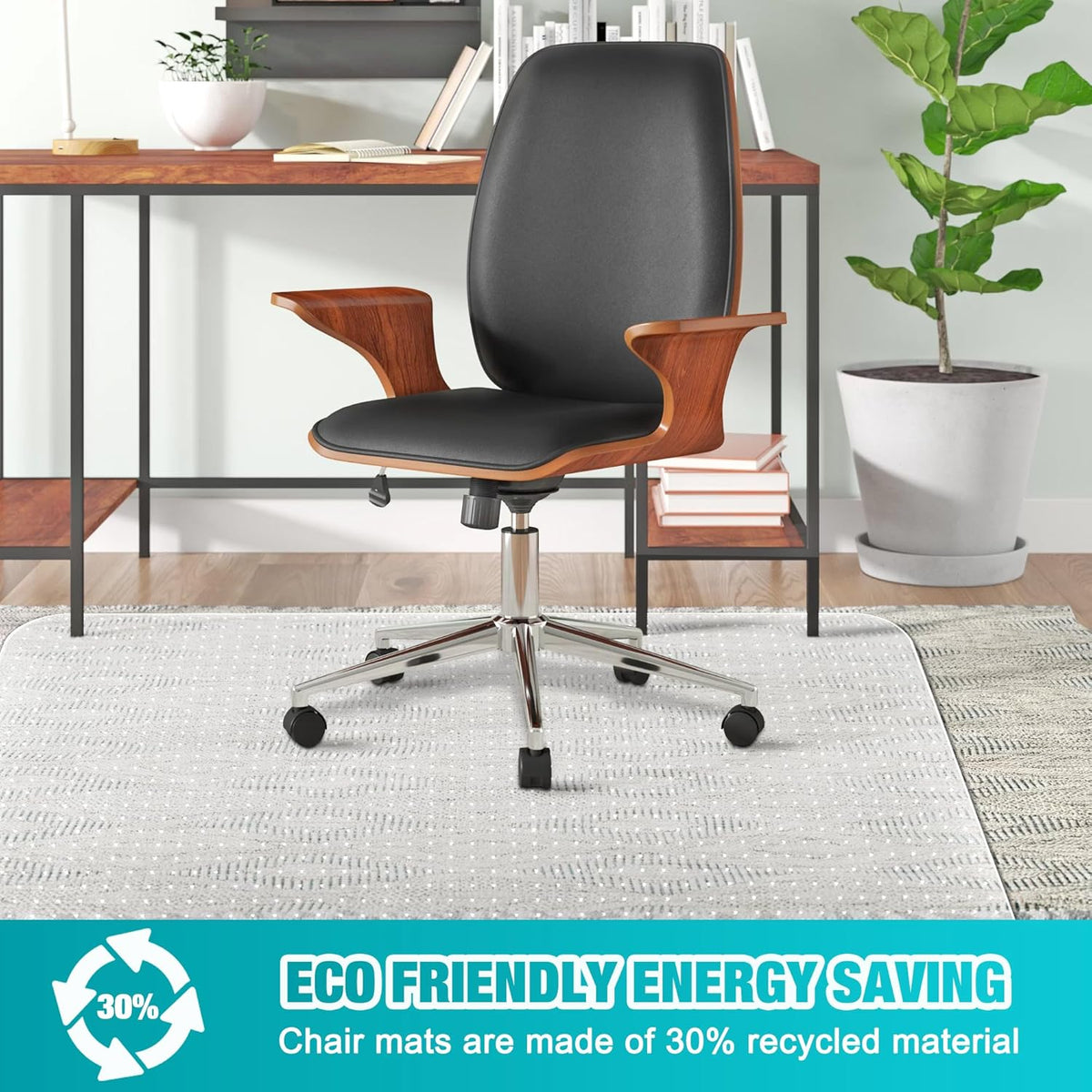 Office Chair Mat for Carpets, 48"x 36" Heavy Duty Clear Plastic Flo...