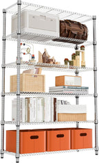 M MZG 6 Tiers Shelf 2100 lbs Steel Storage Shelving Utility Shelving Unit Steel by MEIGAOPLASTICANDMETALHKCOLIMITED