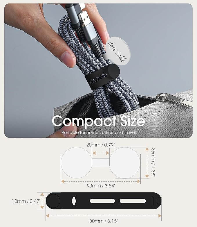 32Pcs Nearockle Cable Labels and Silicone Cable Ties Value Cable Management Set - Image 2