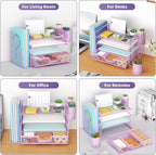 Marbrasse Desk Organizer and Accessories，4-Tier Paper Letter Tray Organizer - Image 6