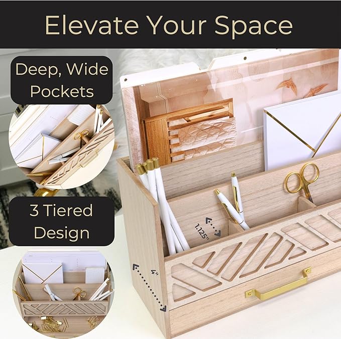 BLU MONACO | Wooden Mail Organizer - Image 3
