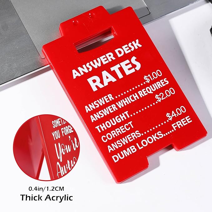 Funny Office Gag Gifts for Coworker Answer Desk Rates Desk Sign for Women Men - Image 4
