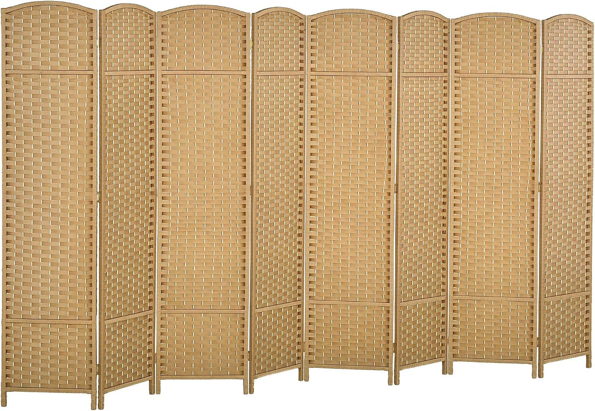 HOMCOM Room Divider, 8 Panel Folding Privacy Screen, 5.6' Tall Freestanding