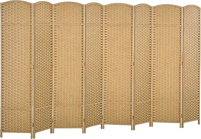 HOMCOM Room Divider, 8 Panel Folding Privacy Screen, 5.6' Tall Freestanding by HOMCOM