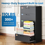 PEUKC 5 Drawer File Cabinet, Lateral Filing Cabinets - Image 8