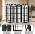ALeesing Folding Room Divider Privacy Screen Freestanding 6-Panel Shoji Style - Image 3