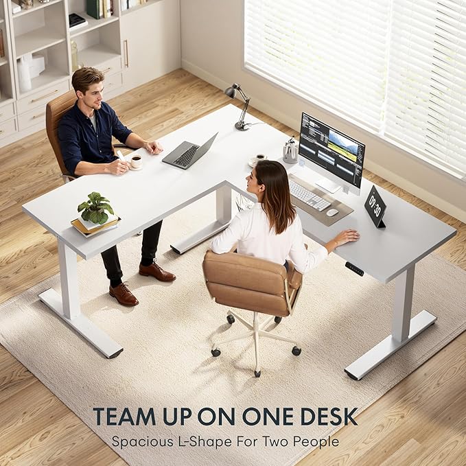 FLEXISPOT L Shaped Standing Desk, 71 x 63 Inch Electric Height Adjustable - Image 6