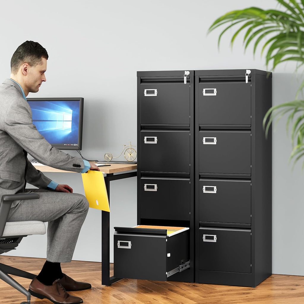 sisesol 4 drawer file cabinet with lock and shown in use