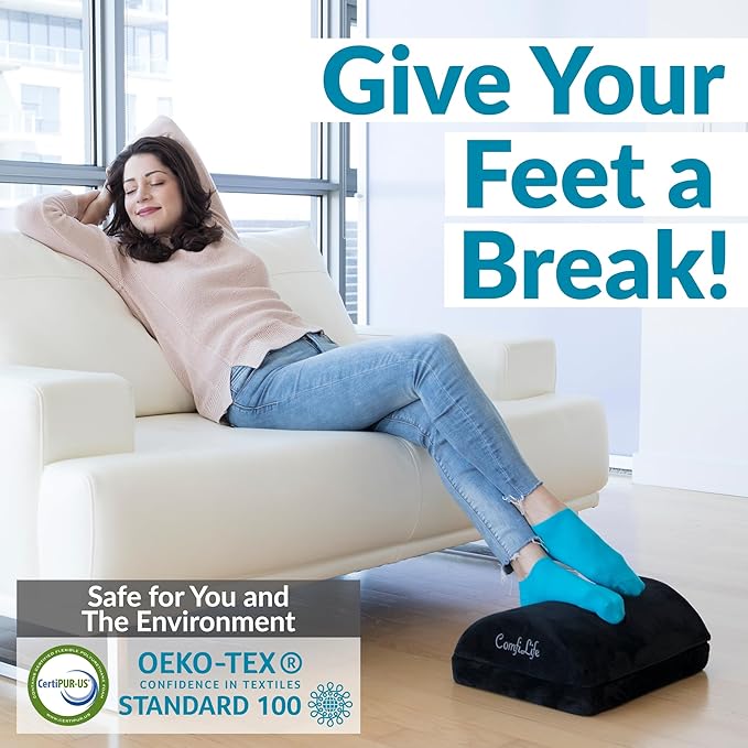 ComfiLife Foot Rest for Under Desk at Work – Adjustable Height Memory Foam Foot - Image 6