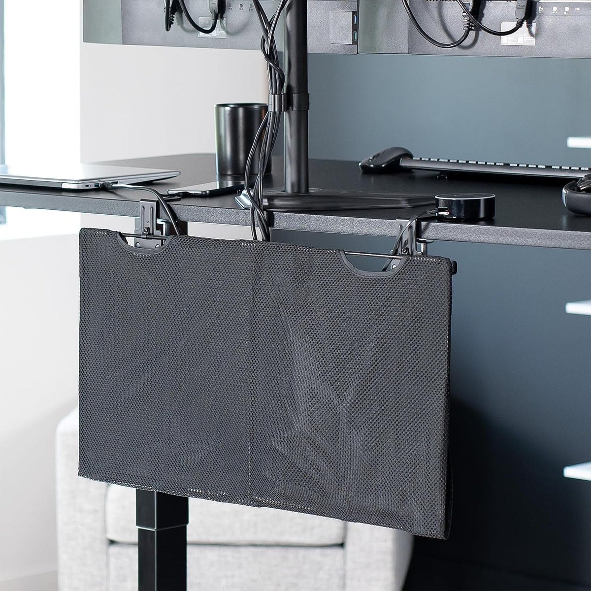VIVO Clamp-on 30 in Desk Cable Management Sleeve