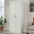 sauder select storage cabinet/ pantry cabinets, white finish shown in use