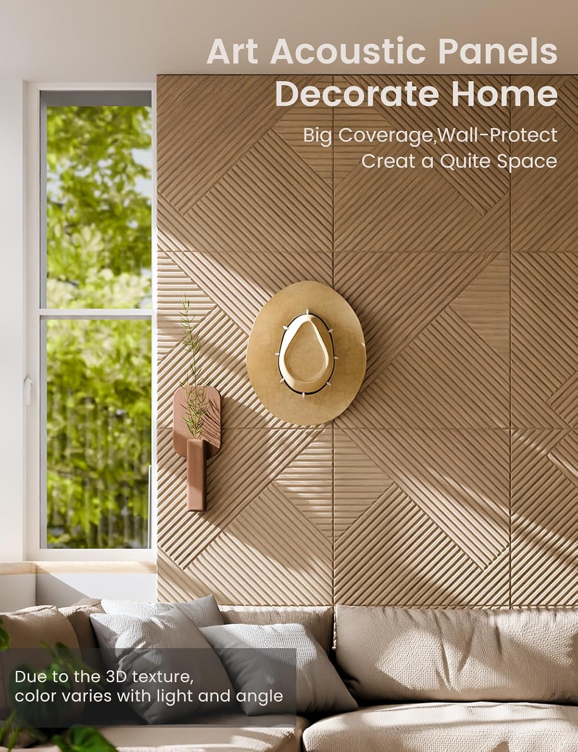 Fluxynara 6-Pack Felt Bulletin Board,Natural Oak Diamond Chevron-1
