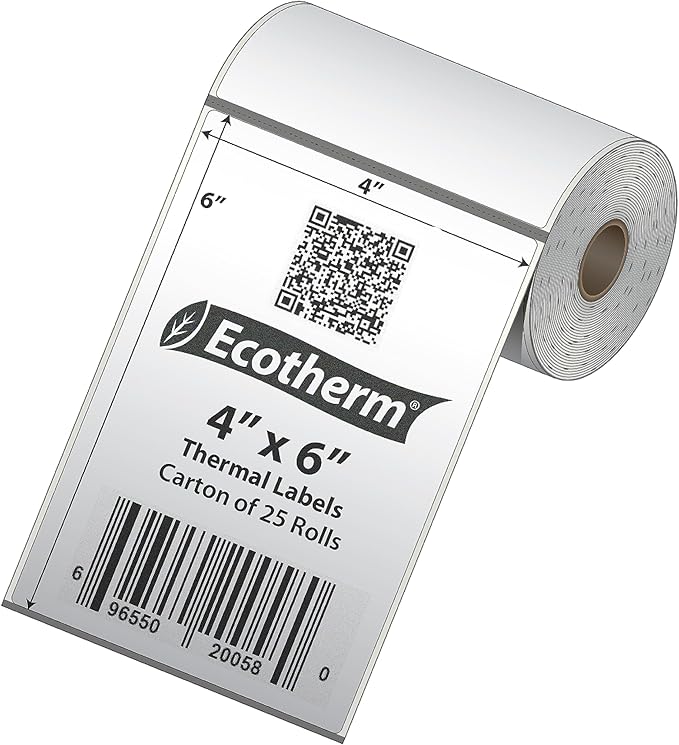 4" x 6" Mobile Printer Labels | 25 Rolls | 2625 Labels | fits Zebra ZQ630 - Image 2