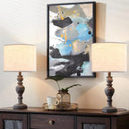 GO&SO Oatmeal Linen Lamp shades Large Drum Linen Lampshade 16" Top x 16" Bottom - Image 8