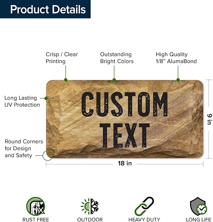 Custom Sign, Custom Street Sign, 11 Font Colors, 13 Font Styles, 4 Hole Options - Image 6