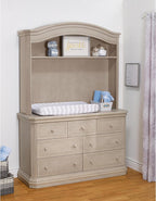 Sorelle Universal Hutch for Providence 7 Drawer Double Dresser – Nursery Dresser Topper with Adjustable Shelf