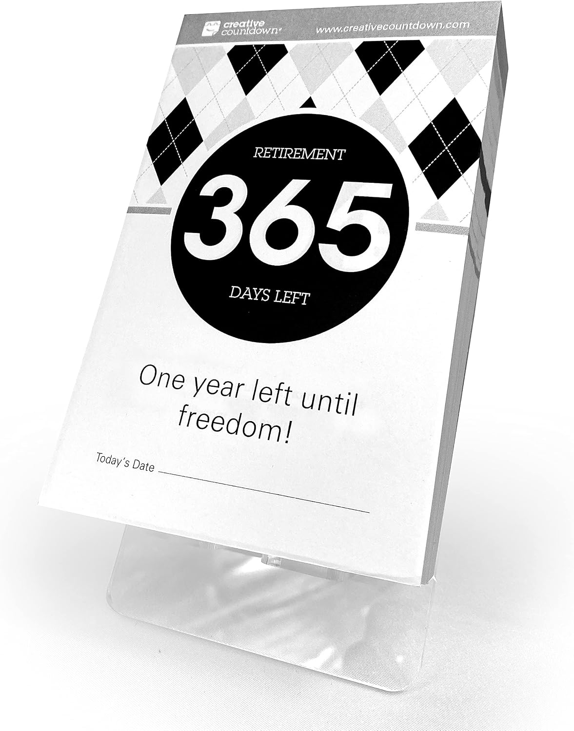 Retirement Count Down Calendar - 5.75"x3.75" - Black and White Tear...