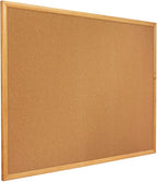 Quartet Cork Board, Bulletin Board, Oak Finish Frame by Quartet