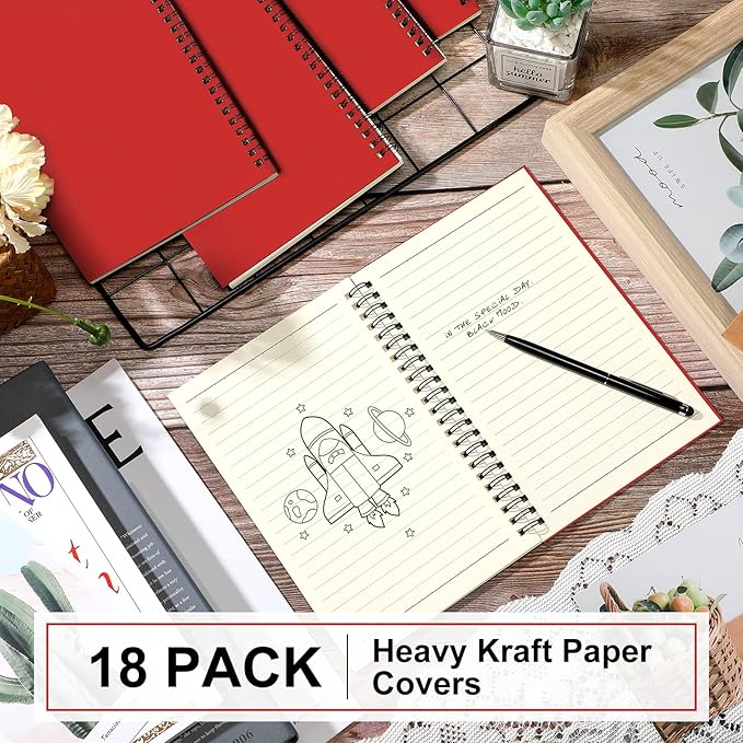 Yahenda 18 Pcs Spiral Notebook Bulk A5 Journal Lined 8.3'' x 5.5'' Writing - Image 4
