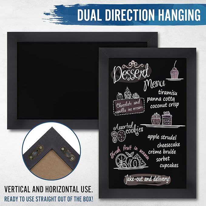 HBCY Creations Rustic Black Magnetic Wall Chalkboard, Small Size 11" x 17" - Image 3