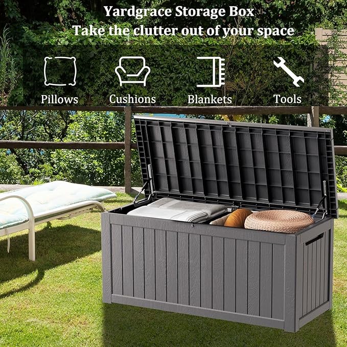 PATIOEASY Outdoor Storage Box 270GAL Waterproof Resin Deck Box, UV-Resistant - Image 8