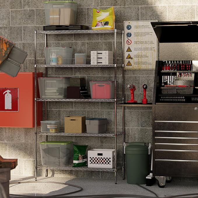 Regal Altair 18" Deep x 48" Wide x 86" Height Wire Shelving Kit | 5-Tier | NSF - Image 2