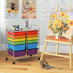 LDAILY 12 Drawer Rolling Storage Cart, Craft Cart Organizer on Wheels w/Metal - Image 2